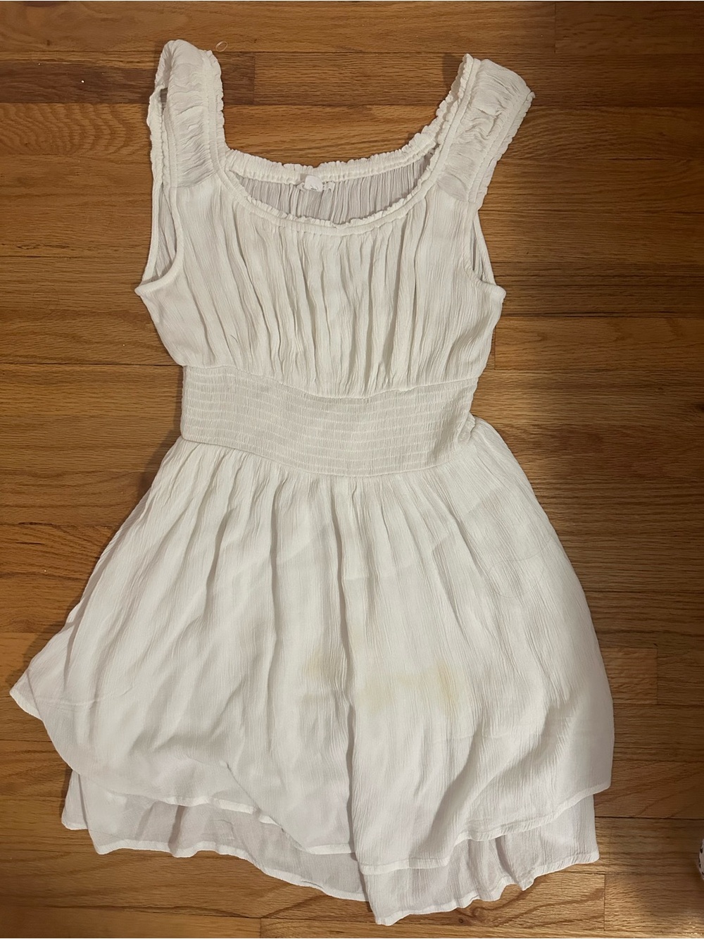 O’Neill White Smocked Waist Sundress